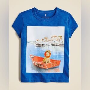 NWT J.Crew Girls' sea dog graphic T-shirt with glitter Size Small